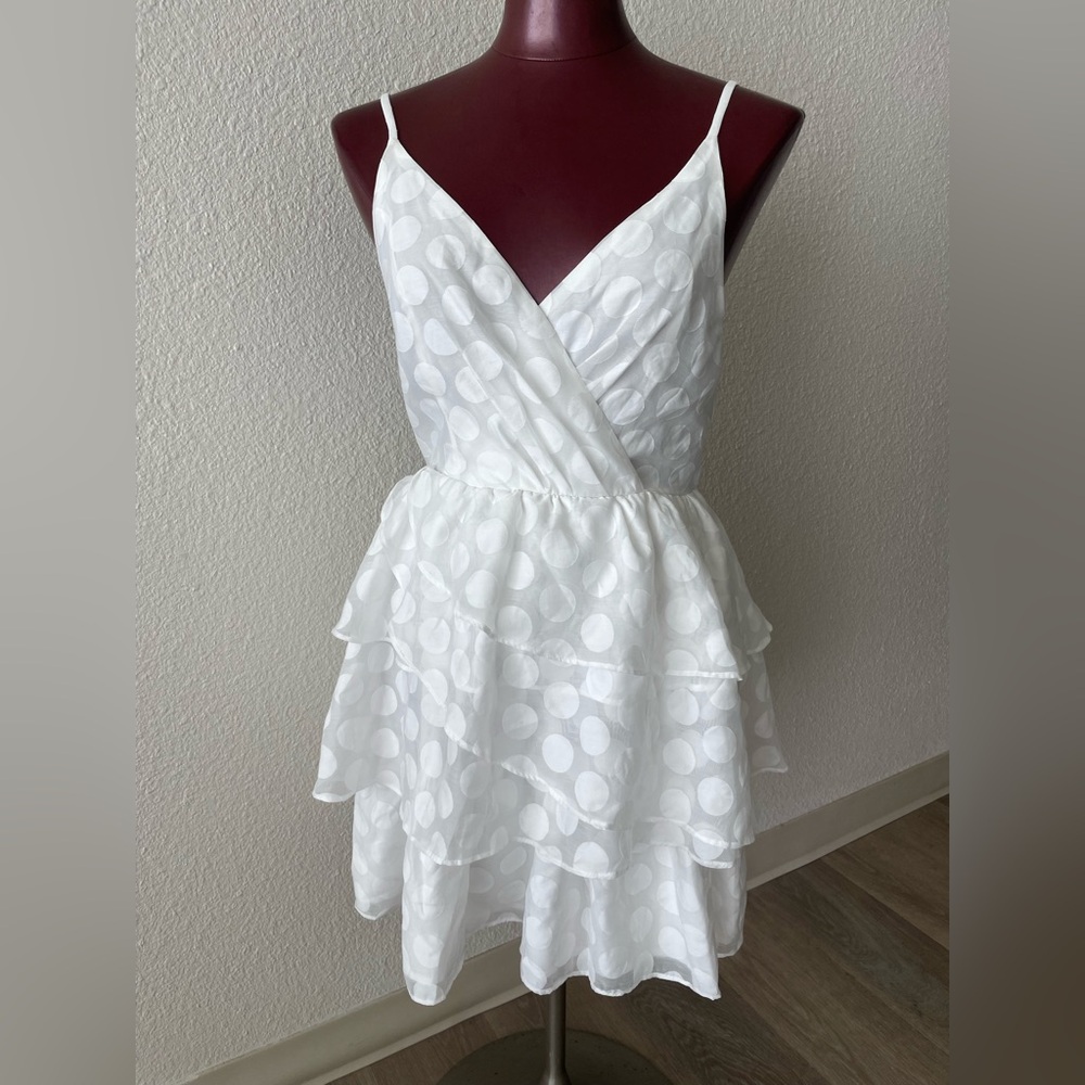 DO+BE White Layered Mini dress size M